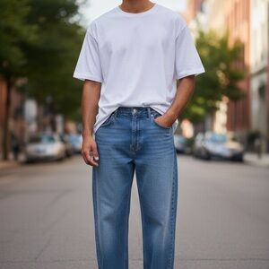 Men's Straight Fit Blue Jeans